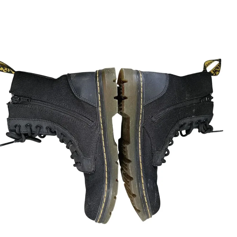 Doc Dr. Martens Kids Girls Sz 3 Black Lace Up Boots Side Zip Air Wair Combs J